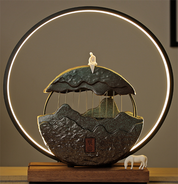辦公室裝飾品觀(guān)山流水圖片
